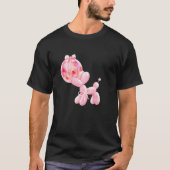 Coquette Roze Disco Bal Ballon Hond Boog Lint Y2 T-shirt (Voorkant)