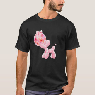 Coquette Roze Disco Bal Ballon Hond Boog Lint Y2 T-shirt