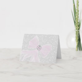 Coquette Roze doorzichtige strikken Dank je Bedankkaart