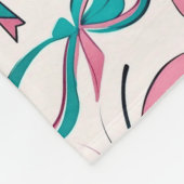 Coquette roze en blauwgroen bogen monogram fleece deken (Hoek)