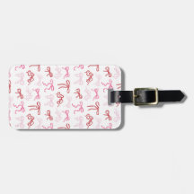 Coquette roze en rode boog patroon Bagagelabel