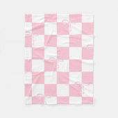 Coquette Roze en wit geruit Fleece Deken (Voorkant)