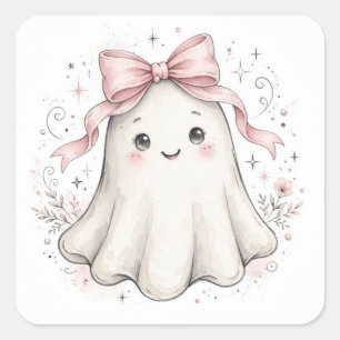  Coquette Roze Geest Eerste Verjaardag  Vierkante Sticker