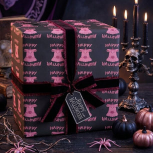 Coquette Roze Geest Gelukkig Halloween Digitale Ku Cadeaupapier