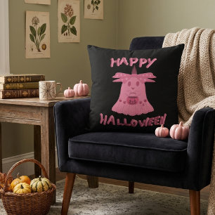 Coquette Roze Geest Gelukkig Halloween Digitale Ku Kussen