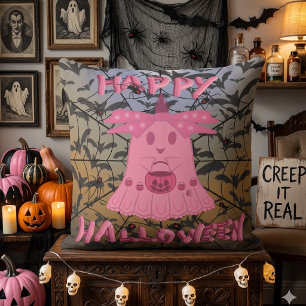 Coquette Roze Geest Gelukkig Halloween Digitale Ku Kussen