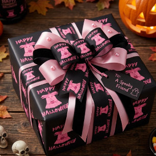 Coquette Roze Geest Gelukkig Halloween Digitale Ku Satijnen Lint