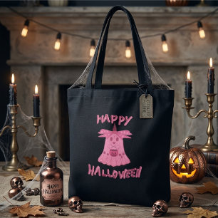 Coquette Roze Geest Gelukkig Halloween Digitale Ku Tote Bag