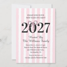 Coquette Roze Gestreepte 2027 Oud-en-Nieuwfeest