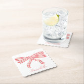 Coquette Roze Gestreepte Strik Kartonnen Onderzetters (Insitu)