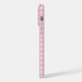 Coquette Roze Gingham Monogram Bruidsmeisje Initia iPhone Hoesje (Linkerkant)
