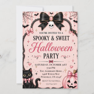 Coquette Roze Halloween Feest Kaart