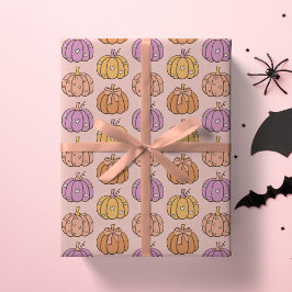Coquette Roze Halloween Feestje Meisjesachtige Pom Cadeaupapier