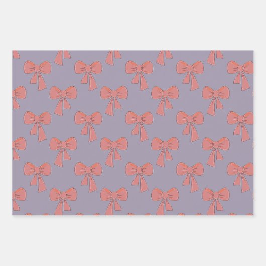 Coquette roze hand getrokken boog patroon inpakpapier vel (Voorkant 2)