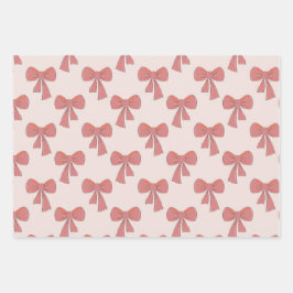 Coquette roze hand getrokken boog patroon inpakpapier vel