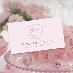 Coquette Roze Hart Cake Bakkerij Visitekaartje