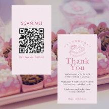 Coquette Roze Hart Cake Laat een Review QR Code