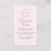Coquette Roze Hart Cake Laat een Review QR Code Visitekaartje (Achterkant)