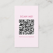 Coquette Roze Hart Cake Laat een Review QR Code Visitekaartje (Voorkant)