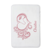 Coquette Roze Hart Paard Meisje Vrouwelijk Elegant Badmat (Voorkant Verticaal)