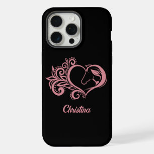 Coquette Roze Hart Paard Meisje Vrouwelijk Elegant iPhone 15 Pro Max Case