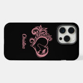 Coquette Roze Hart Paard Meisje Vrouwelijk Elegant iPhone Hoesje (Achterkant horizontaal)