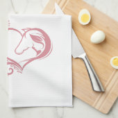 Coquette Roze Hart Paard Meisje Vrouwelijk Elegant Theedoek (Quarter Fold)