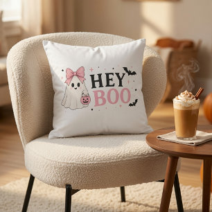 Coquette Roze Hey Boo Geest Halloween  Kussen