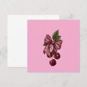 Coquette Roze Kers Lint Kussen Kaart (Voorkant / Achterkant)