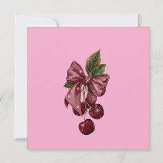 Coquette Roze Kers Lint Kussen Kaart