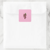 Coquette Roze Kers Lint Kussen Vierkante Sticker (Tas)