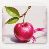 Coquette roze kers met bladeren en lint muismat (Voorkant)