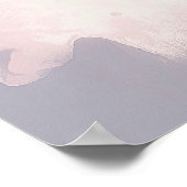 Coquette roze kers met bladeren en lint poster (Hoek)