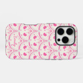 Coquette Roze Kersen Hartjes iPhone Hoesje (Achterkant horizontaal)