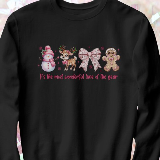 Coquette Roze Kerst Iconen Sweatshirt