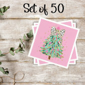 Coquette Roze Kerstboom Cocktail servetten