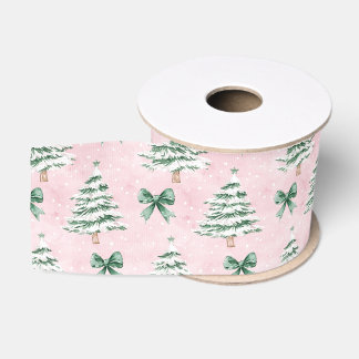 Coquette Roze Kerstboom Grosgrain Lint