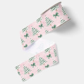 Coquette Roze Kerstboom Grosgrain Lint (Achterkant)