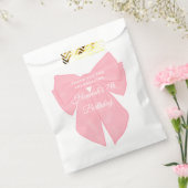 Coquette roze lint boog bedankzakje (Gezegeld)