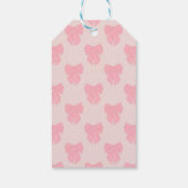 Coquette roze lint boog cadeaulabel (Achterkant)