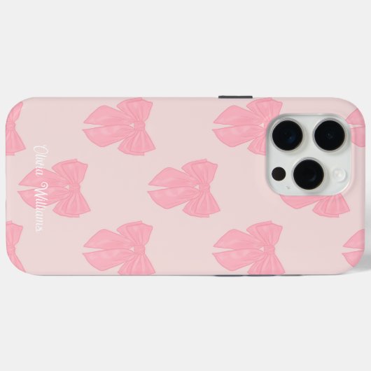 Coquette roze lint boog Case-Mate iPhone case (Achterkant (horizontaal))