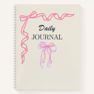 Coquette Roze Lint Boog Dagboek Notitieboek