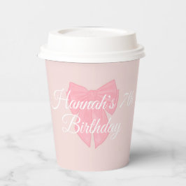 Coquette roze lint boog papieren bekers