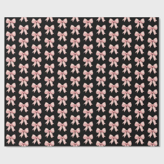 Coquette Roze Lint Boog Patroon Inpakpapier