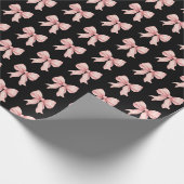 Coquette Roze Lint Boog Patroon Inpakpapier (Hoek)