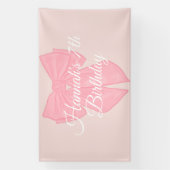 Coquette roze lint boog spandoek (Verticaal)