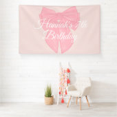 Coquette roze lint boog spandoek (Insitu)