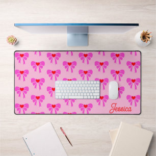 Coquette Roze Lint Patroon Preppy y2k Naam Bureaumat