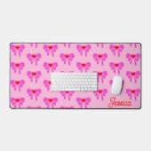 Coquette Roze Lint Patroon Preppy y2k Naam Bureaumat (Keyboard & Muis)