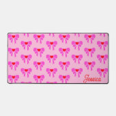 Coquette Roze Lint Patroon Preppy y2k Naam Bureaumat (Voorkant)